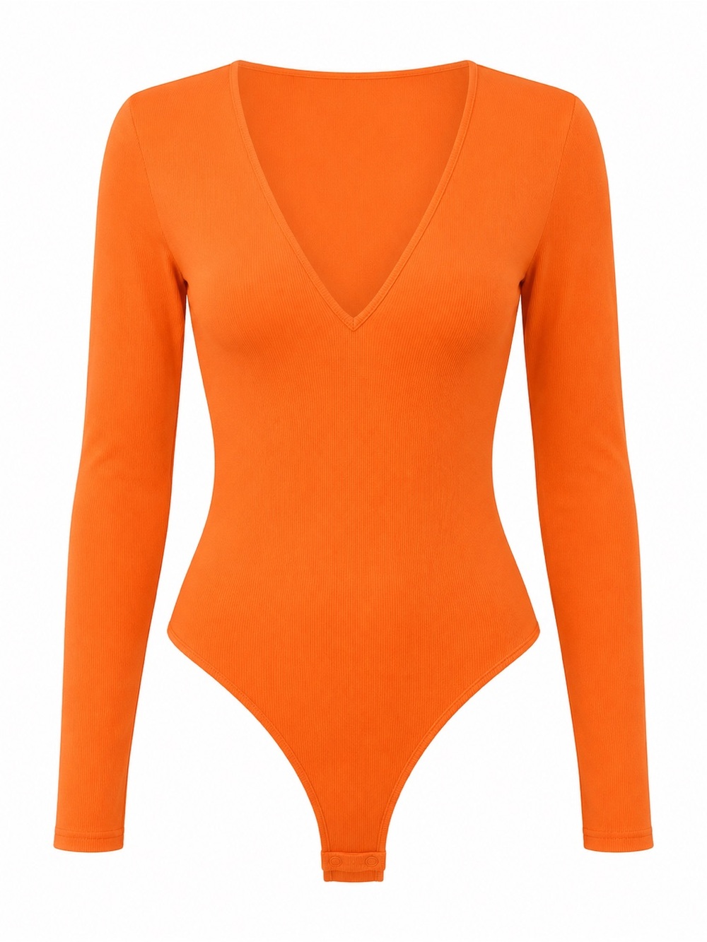 House of Harlow 1960 Orange Ribbed Long Sleeve Bodysuit Size S